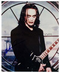 2x282 MARK DACASCOS signed color 8x10 REPRO still '00s close up in costume as The Crow with guitar!