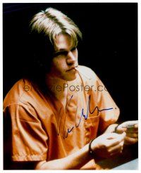 2x283 MATT DAMON signed color 8x10 REPRO still '01 smoking close up wearing orange prison jumpsuit!