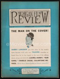 2x088 MICHIGAN FILM REVIEW exhibitor magazine Oct 12, 1929 Harry Langdon is MGM's top short comic!