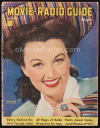 2x111 MOVIE & RADIO GUIDE magazine May 1943 smiling portrait of pretty Ginny Simms by Ray Jones!