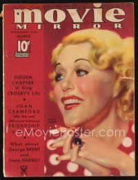 2x112 MOVIE MIRROR magazine March 1935 art of pretty smiling Grace Moore by Zoe Mozert!