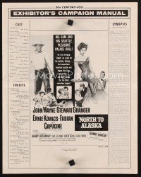 2x207 NORTH TO ALASKA pressbook '60 John Wayne & sexy Capucine, fun-filled adventure in the Yukon!