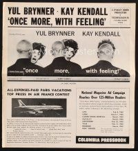 2x212 ONCE MORE WITH FEELING pressbook '60 Yul Brynner & Kay Kendall, directed by Stanley Donen!