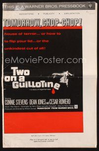 2x250 TWO ON A GUILLOTINE pressbook '65 7 days in a house of terror, or the unkindest cut of all!