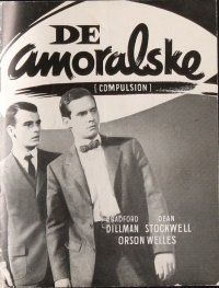 2x359 COMPULSION Danish program '59 crazy Dean Stockwell & Bradford Dillman, different images!