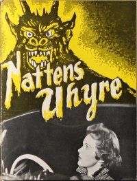 2x368 NIGHT OF THE DEMON Danish program '58 Jacques Tourneur, different images + monster art!