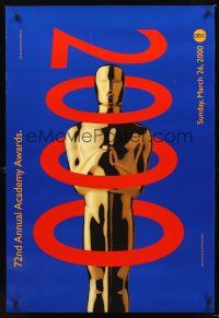 2y001 72ND ANNUAL ACADEMY AWARDS 1sh '00 cool Oscar trophy design!