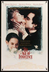 2y041 AGE OF INNOCENCE DS 1sh '93 Martin Scorsese, Daniel Day-Lewis, Winona Ryder!