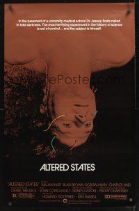 2y061 ALTERED STATES foil 1sh '80 William Hurt, Paddy Chayefsky, Ken Russell, sci-fi horror!
