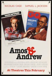 2y072 AMOS & ANDREW advance DS 1sh '93 wanted Nicolas Cage & GQ Samuel L Jackson!