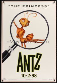 2y097 ANTZ Princess style advance 1sh '98 Woody Allen, animated insects, every ant has his day!