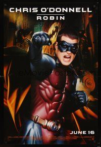 2y156 BATMAN FOREVER advance 1sh '95 Chris O'Donnell as Robin!
