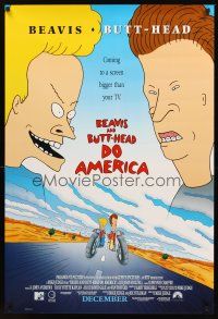 2y174 BEAVIS & BUTT-HEAD DO AMERICA advance 1sh '96 Mike Judge MTV cartoon!