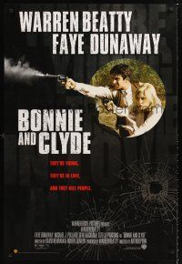 2y204 BONNIE & CLYDE 1sh R08 notorious crime duo Warren Beatty & Faye Dunaway!