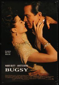 2y220 BUGSY int'l 1sh '91 close-up of Warren Beatty embracing Annette Bening!