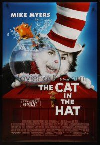 2y237 CAT IN THE HAT DS 1sh '03 cool image of Mike Myers in title role, classic Dr. Seuss book!