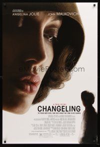 2y243 CHANGELING DS 1sh '08 extreme close-up of Angelina Jolie, Clint Eastwood directed!