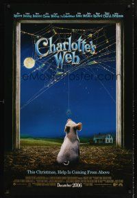 2y247 CHARLOTTE'S WEB advance DS 1sh '06 Dakota Fanning, great image of classic pig!