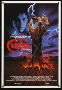 2y273 CURSE 1sh '87 Will Wheaton, creepy art of giant hand, from H. P. Lovecraft story!