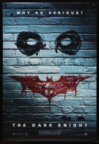 2y278 DARK KNIGHT teaser DS 1sh '08 cool graffiti image of the Joker's face!