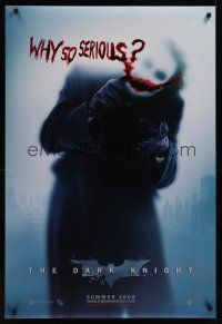 2y279 DARK KNIGHT teaser DS 1sh '08 Heath Ledger as the Joker, why so serious?