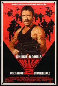 2y288 DELTA FORCE 2 1sh '90 Chuck Norris with ridiculous gun is back in action!