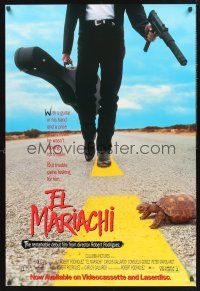 2y307 EL MARIACHI video 1sh '92 first movie written & directed by Robert Rodriguez!