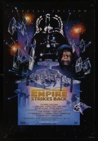 2y309 EMPIRE STRIKES BACK style C advance 1sh R97 George Lucas sci-fi classic, cool artwork by Drew!