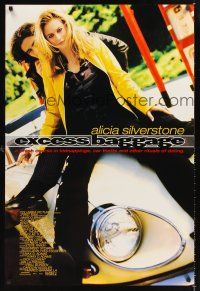 2y314 EXCESS BAGGAGE int'l DS 1sh '97 Alicia Silverstone & Benicio Del Toro sit on hood of car!