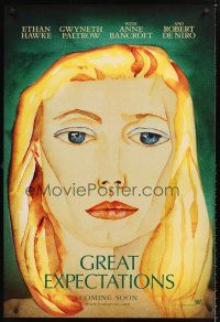 2y402 GREAT EXPECTATIONS style A int'l teaser DS 1sh '98 close-up artwork of Gwyneth Paltrow,Dickens