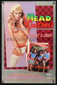 2y421 HEAD WAITRESS video/theatrical 1sh '86 Desiree Lane, Crystal Blue, Karen Summer, what a dish!