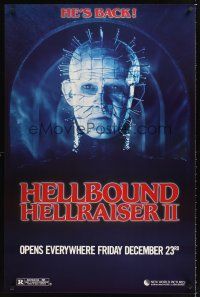2y429 HELLBOUND: HELLRAISER II teaser 1sh '88 Clive Barker, Pinhead & his friends are back!