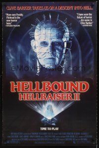 2y430 HELLBOUND: HELLRAISER II video 1sh '88 Clive Barker takes us on a descent into Hell, Pinhead!