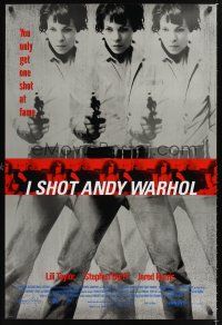2y451 I SHOT ANDY WARHOL 1sh '96 cool multiple images of Lili Taylor pointing gun!