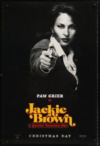 2y475 JACKIE BROWN teaser DS 1sh '97 Quentin Tarantino, cool image of Pam Grier in title role!
