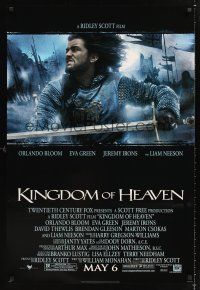 2y502 KINGDOM OF HEAVEN style B advance 1sh '05 great close image of Orlando Bloom in action!