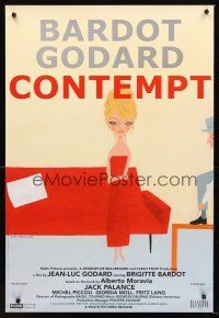 2y526 LE MEPRIS 1sh R08 Jean-Luc Godard, super Komura art of sexy Brigitte Bardot!