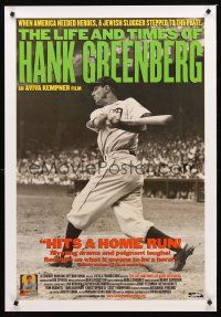 2y535 LIFE & TIMES OF HANK GREENBERG 1sh '99 Jewish baseball star, great image!