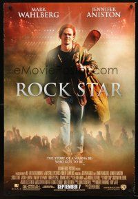 2y648 ROCK STAR advance DS 1sh '01 Jennifer Aniston, cool image of Mark Wahlberg!