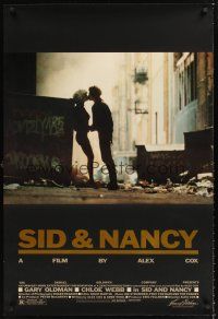 2y672 SID & NANCY foil 1sh '86 Gary Oldman & Chloe Webb, punk rock classic directed by Alex Cox!