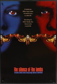 2y676 SILENCE OF THE LAMBS style C teaser 1sh '90 great image of Jodie Foster & Anthony Hopkins!
