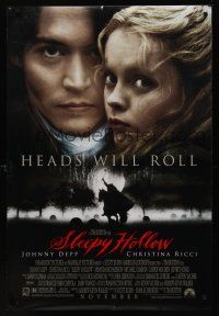 2y678 SLEEPY HOLLOW advance DS 1sh '99 directed by Tim Burton, Johnny Depp & Christina Ricci!