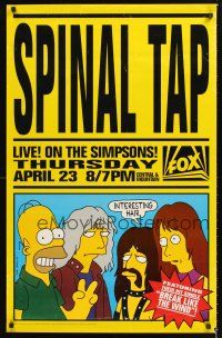 2y686 SPINAL TAP LIVE! ON THE SIMPSONS! TV 1sh '92 parody art of Homer & band by Matt Groening!