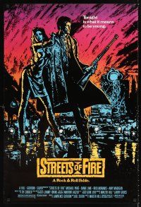 2y706 STREETS OF FIRE 1sh '84 Walter Hill shows what it is like to be young tonight, cool art!