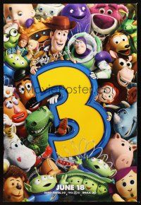 2y740 TOY STORY 3 advance DS 1sh '10 Disney & Pixar, great image of Woody, Buzz & cast!