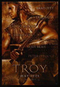 2y744 TROY teaser DS 1sh '04 Eric Bana, Orlando Bloom, Brad Pitt as Achilles!