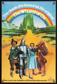 2y785 WIZARD OF OZ video 1sh R85 Victor Fleming, Judy Garland all-time classic!