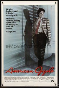 2z049 AMERICAN GIGOLO 1sh '80 handsomest male prostitute Richard Gere is being framed for murder!