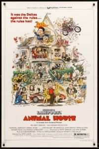 2z056 ANIMAL HOUSE style B 1sh '78 John Belushi, Landis classic, art by Rick Meyerowitz!