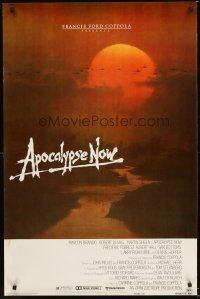 2z062 APOCALYPSE NOW advance 1sh '79 Francis Ford Coppola, cool art of helicopters over river!